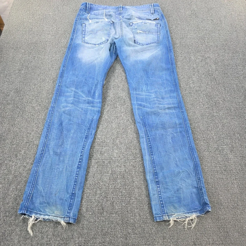 Diesel Darron 0811V Jeans Mens 29x30 Slim Tapered Distressed Light‎ Wash Denim